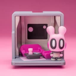 Space Blob Moxi - Mini Playset Art Toy with Modular Box 3d model