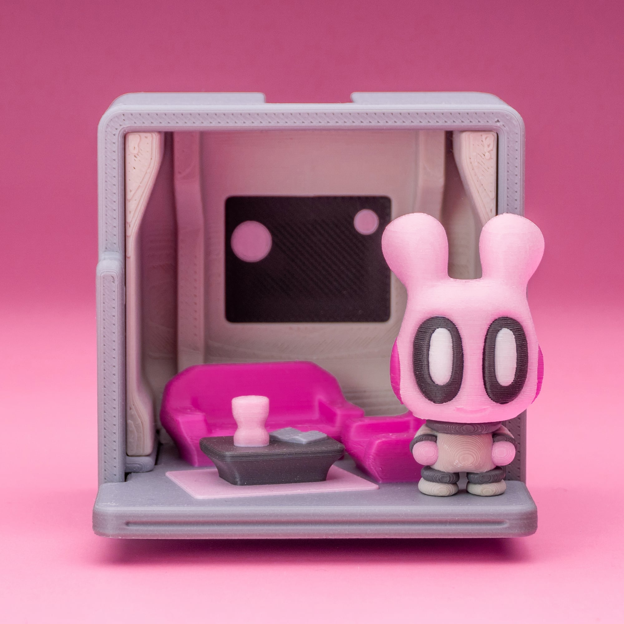 Space Blob Moxi - Mini Playset Art Toy with Modular Box 3d model