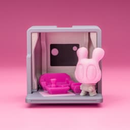 Space Blob Moxi - Mini Playset Art Toy with Modular Box 3d model
