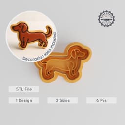 Dachshund Cookie Cutter & Stamp Set, Perfect for Cookies & Fondant, S/M/L Sizes, Dog Breed Baking Tools, Puppy & Pet Decor PRODUCT_280 3d model