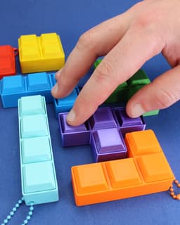 Tetris Blocks Fidget Clicker - Keychain 3d model