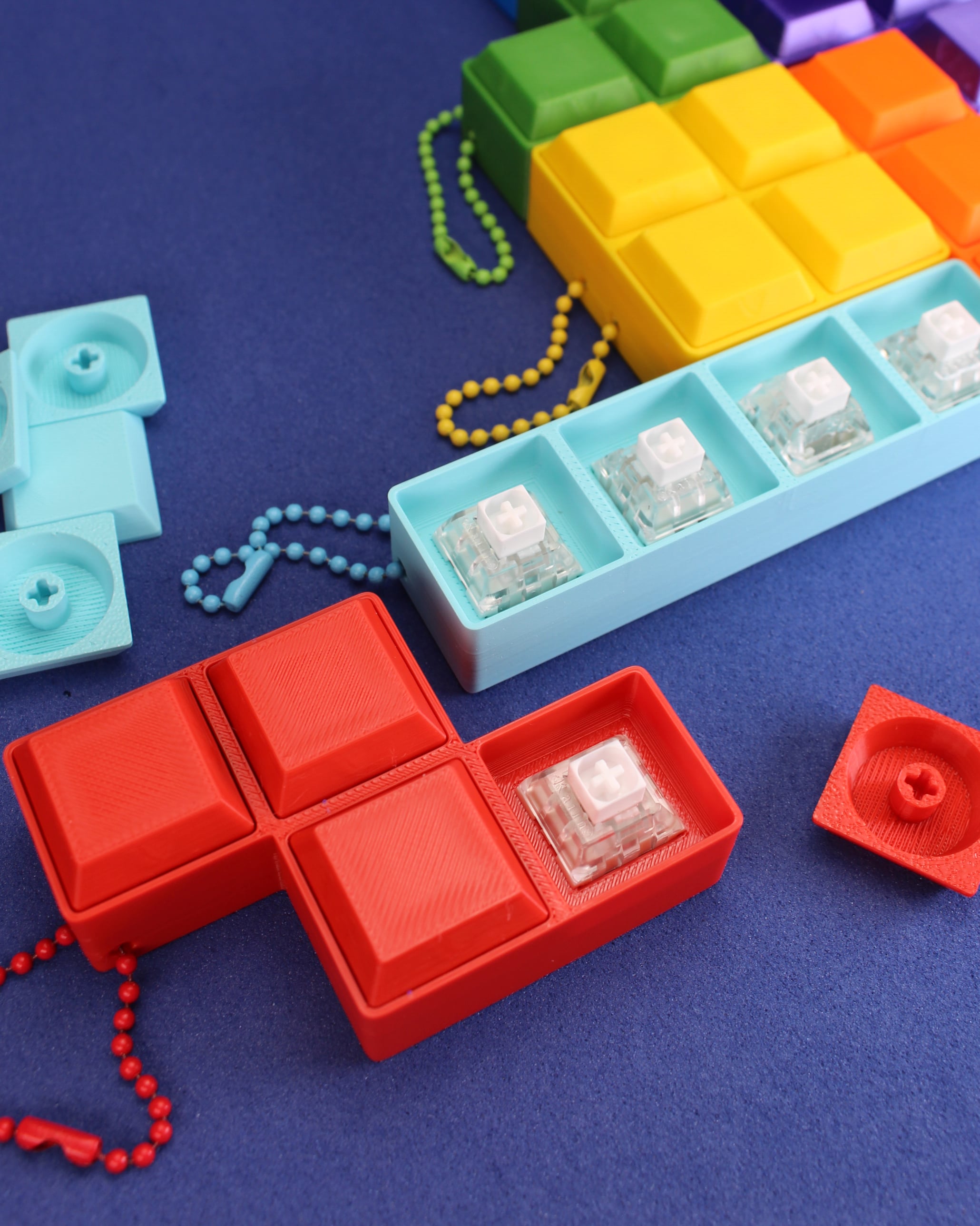 Tetris Blocks Fidget Clicker - Keychain 3d model