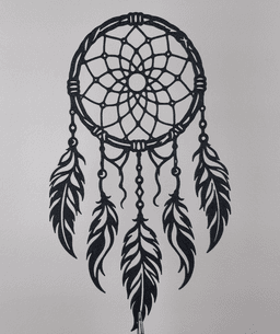 Dreamcatcher 2D Wall Art Boho Feather Decor.3mf 3d model