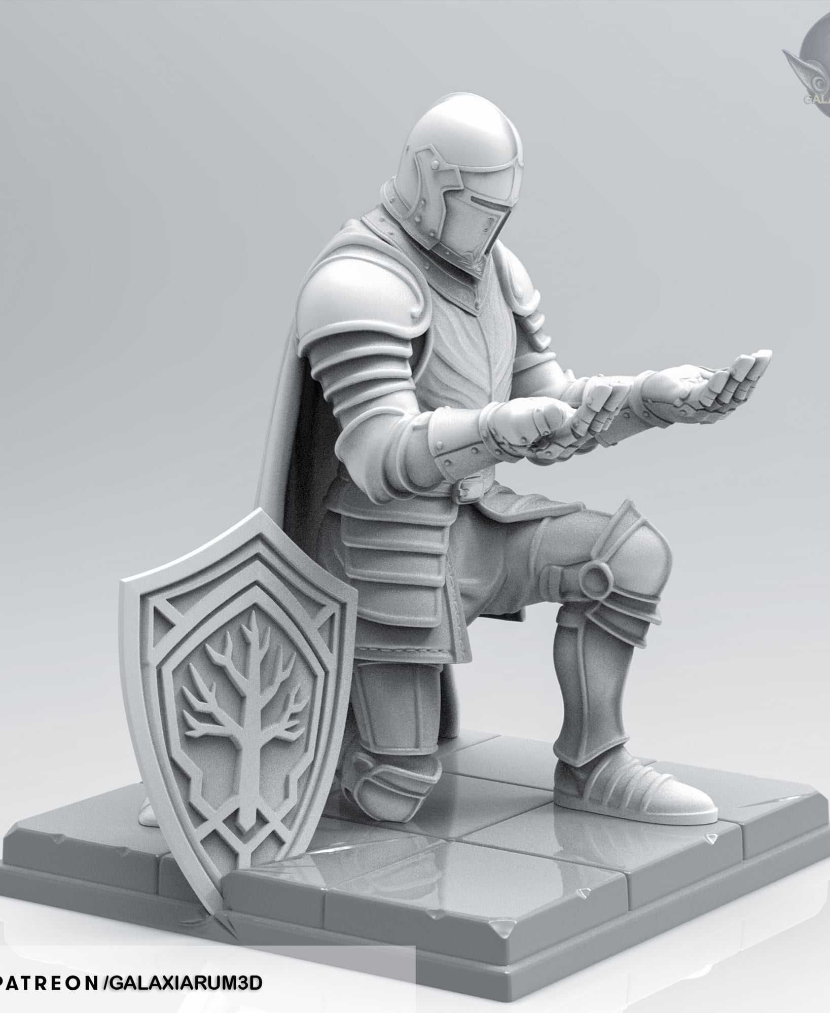 Medieval Knight Pen Holder – Decorative Figure 3d model