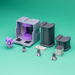 Space Blob Noz - Mini Playset Art Toy with Modular Box 3d model