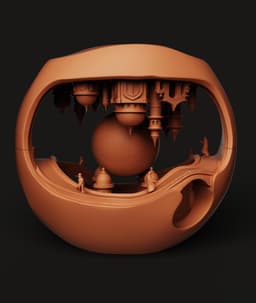 Sci-Fi Orbital Core Statue | Futuristic Space Station Model | Tech Architecture Decor 3d model