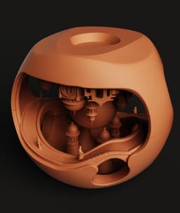 Sci-Fi Orbital Core Statue | Futuristic Space Station Model | Tech Architecture Decor 3d model