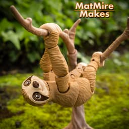 Sloth plus Tree display - Articulated Figure 3d model