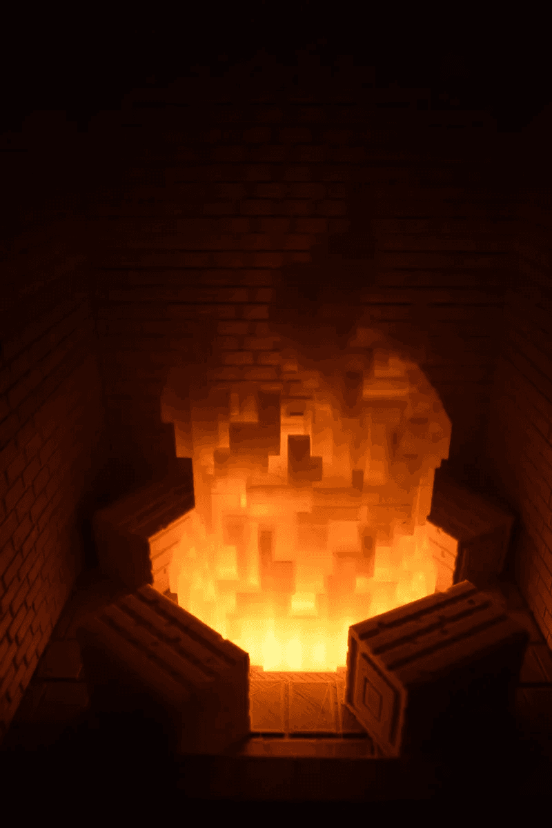Minecraft/8-bit Led Fireplace 3d model