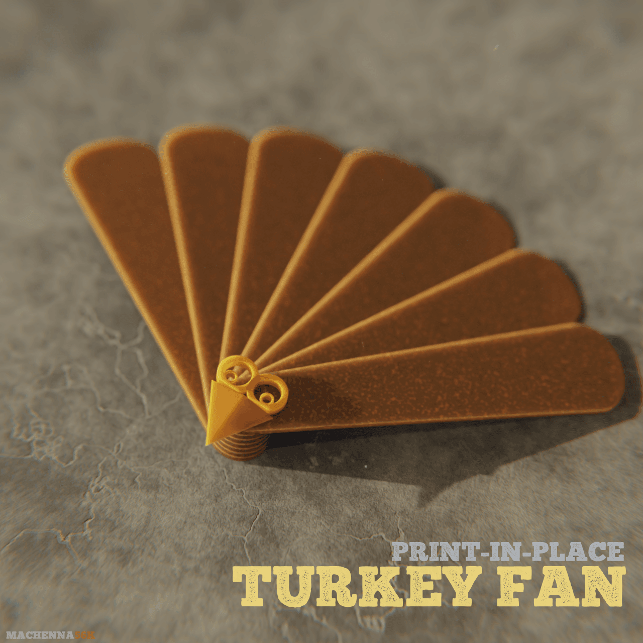 Turkey Fan Toy | Print-In-Place 3d model