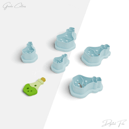 Halloween Polymer Clay Cutter Package, 5 Models, 2 Cutter Version, 5 Sizes Included, No: 964 3d model