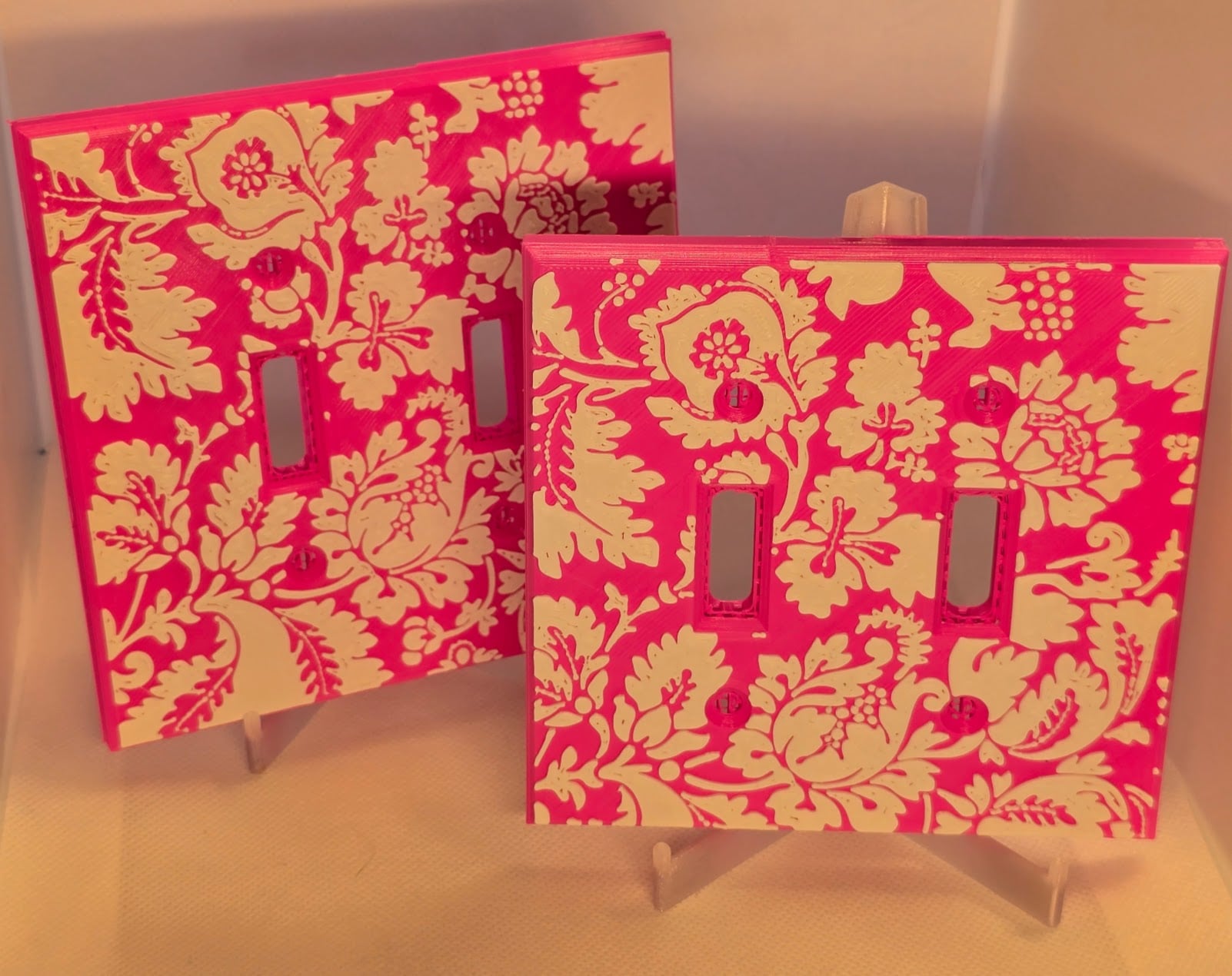 Wall Plate - Two Toggle (Size: Jumbo) - William Morris Pattern 3d model