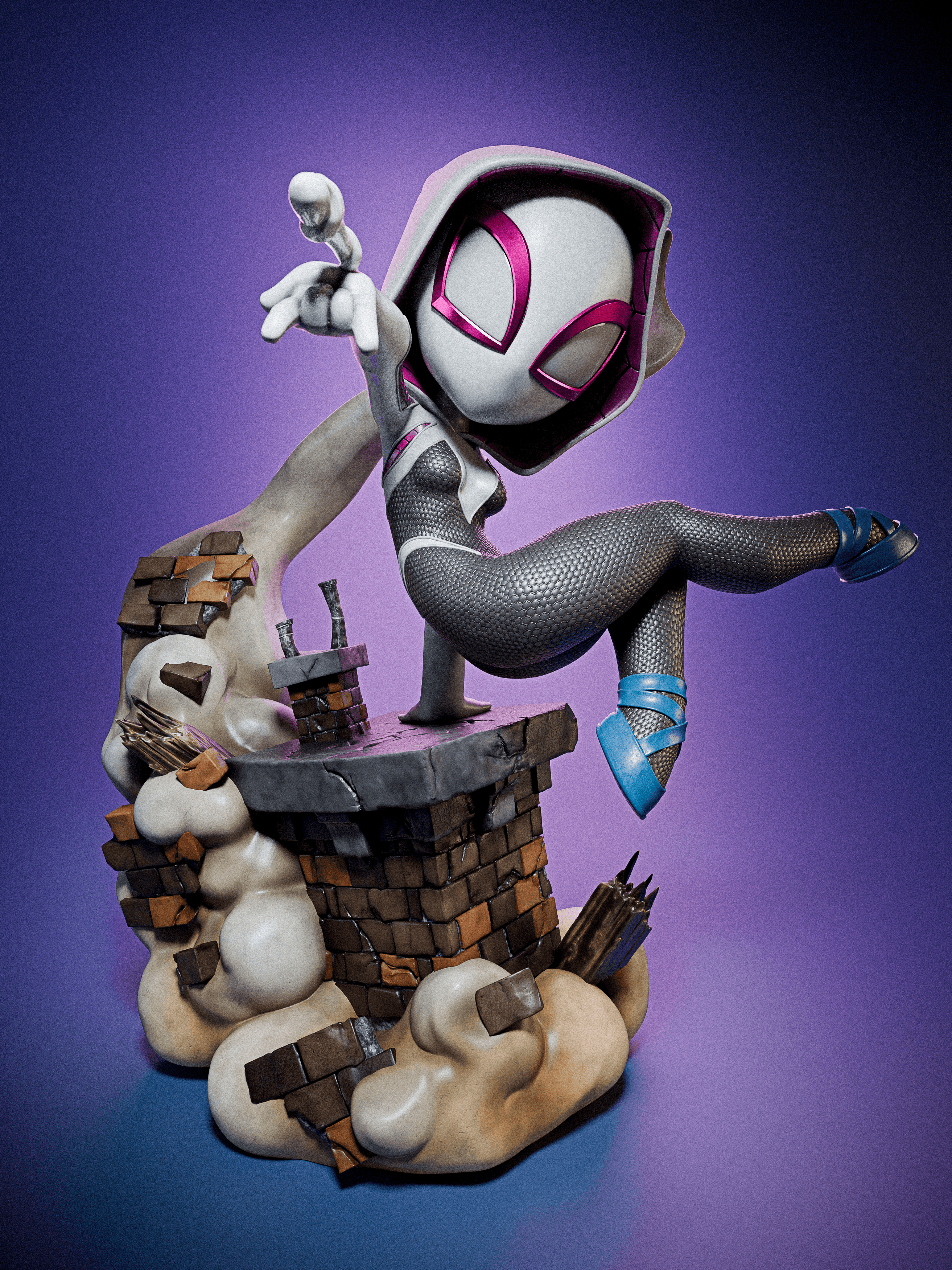 ChibiStation Spidergwen Chibi - Premium Collectible 3d model