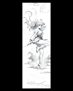 Anime kicks - Sketches of the process of attack - set of bookmarks 3d model