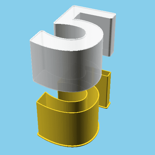 DIGIT FIVE, nestable box (v1) 3d model