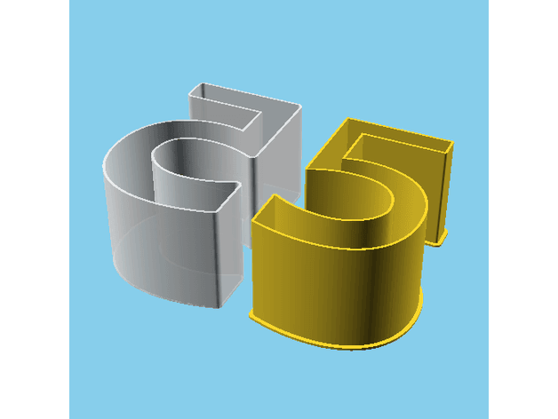 DIGIT FIVE, nestable box (v1) 3d model
