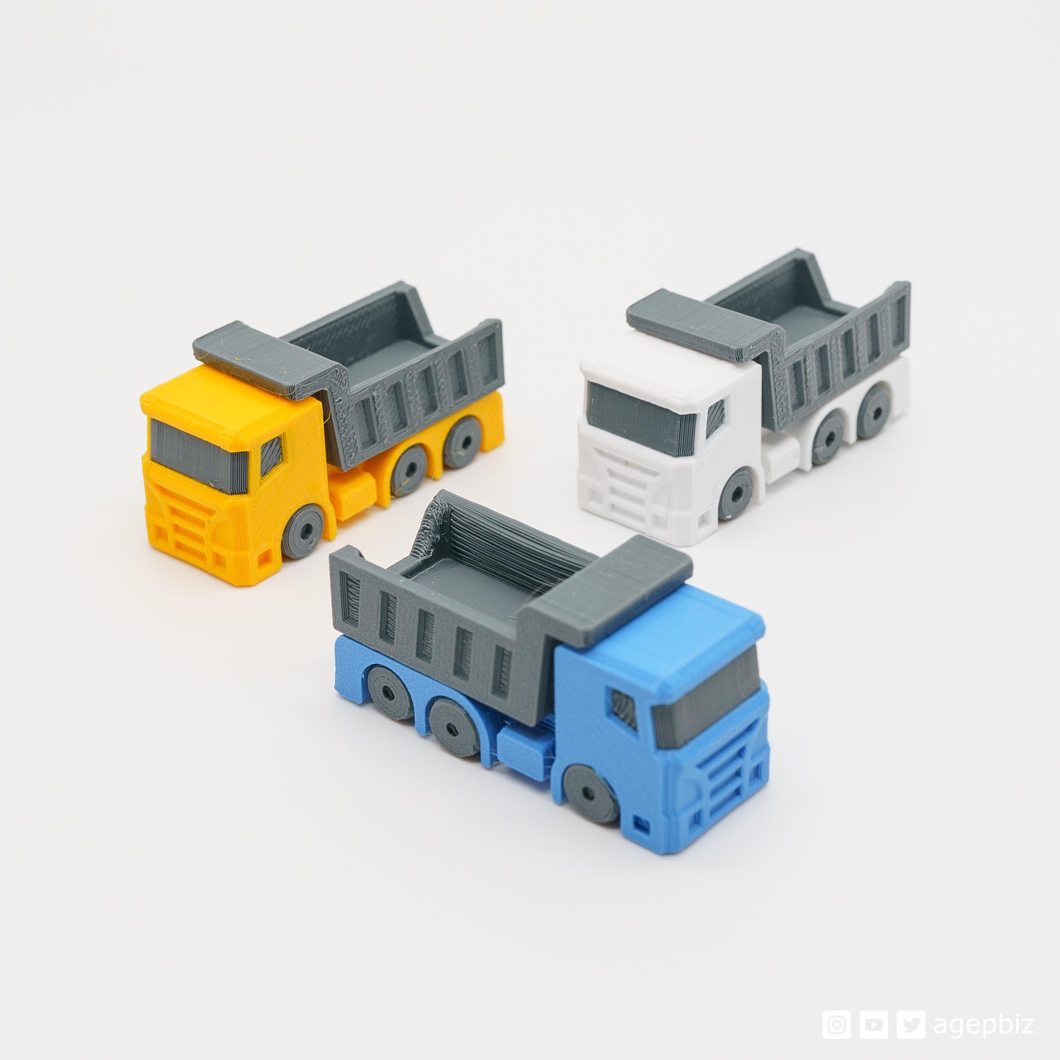 Dual Color Print-in-Place and Articulated Dump Truck 3d model
