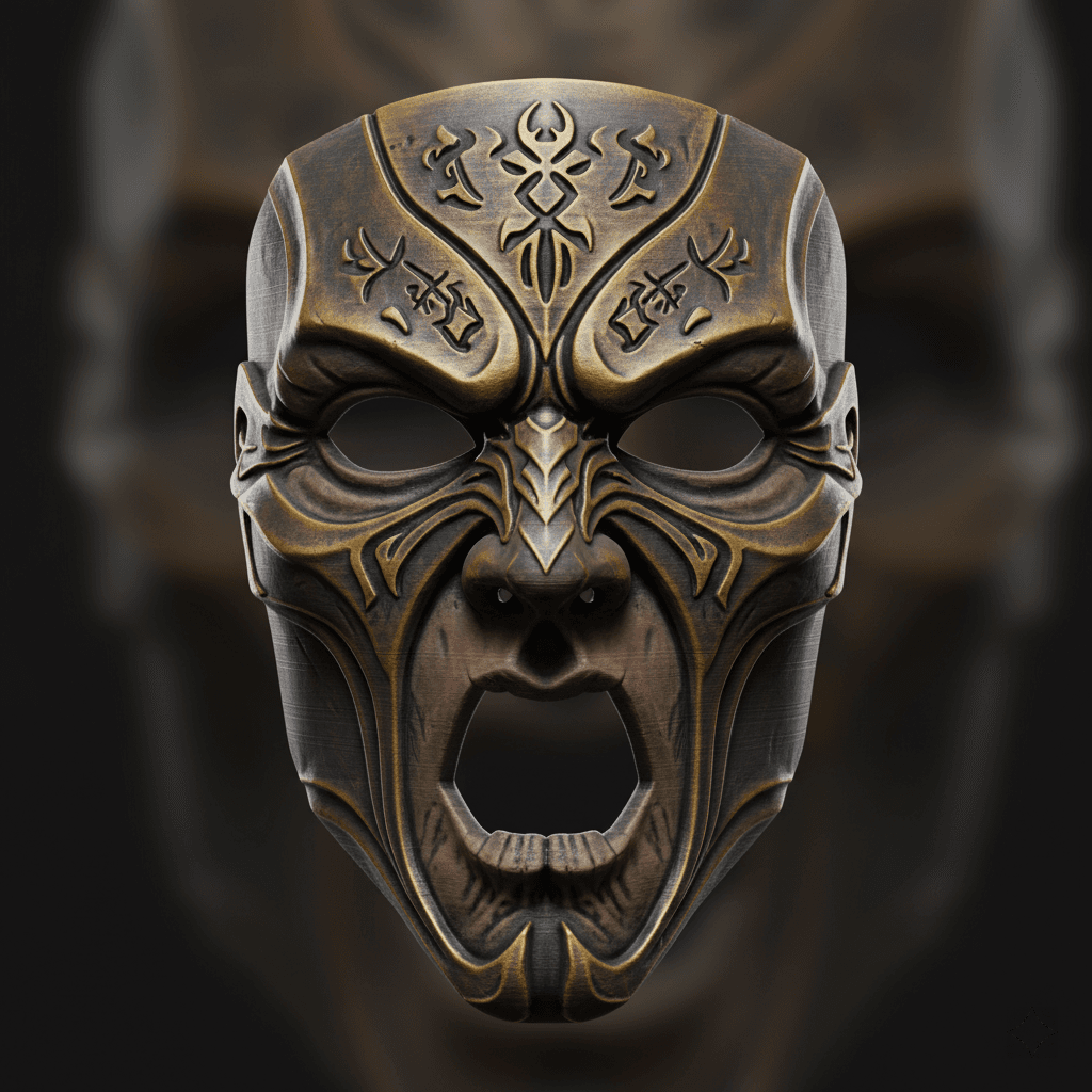 Wrath Demon Wearable Cosplay Mask High Detail STL 3d model