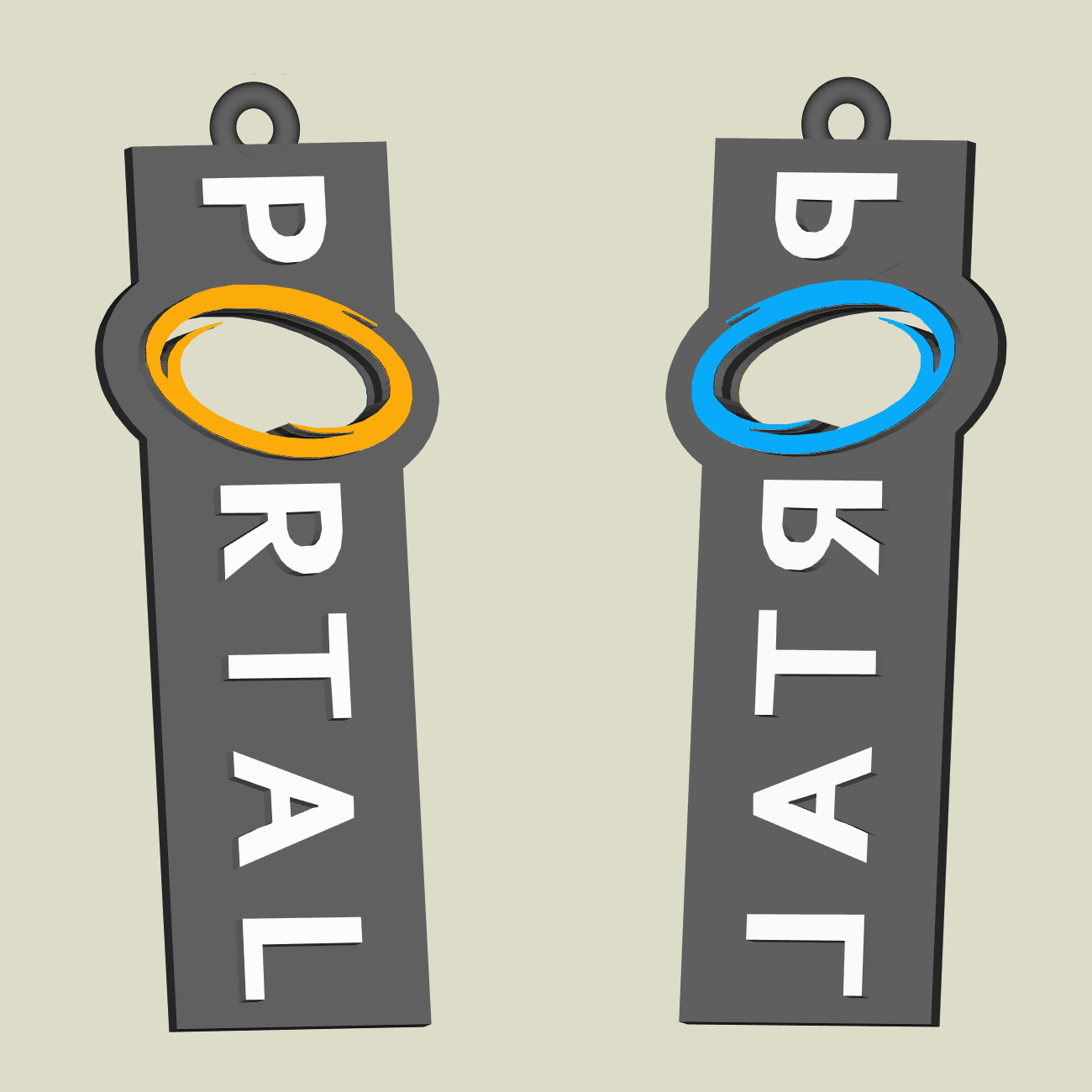 Portal mirror key chain, earring, dogtag, jewlery 3d model