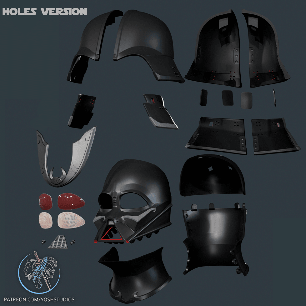 Samurai Darth Vader Helmet 3D Printer File STL 3d model