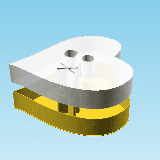 Fluffy Hearts Lo O, nestable box (v3) 3d model