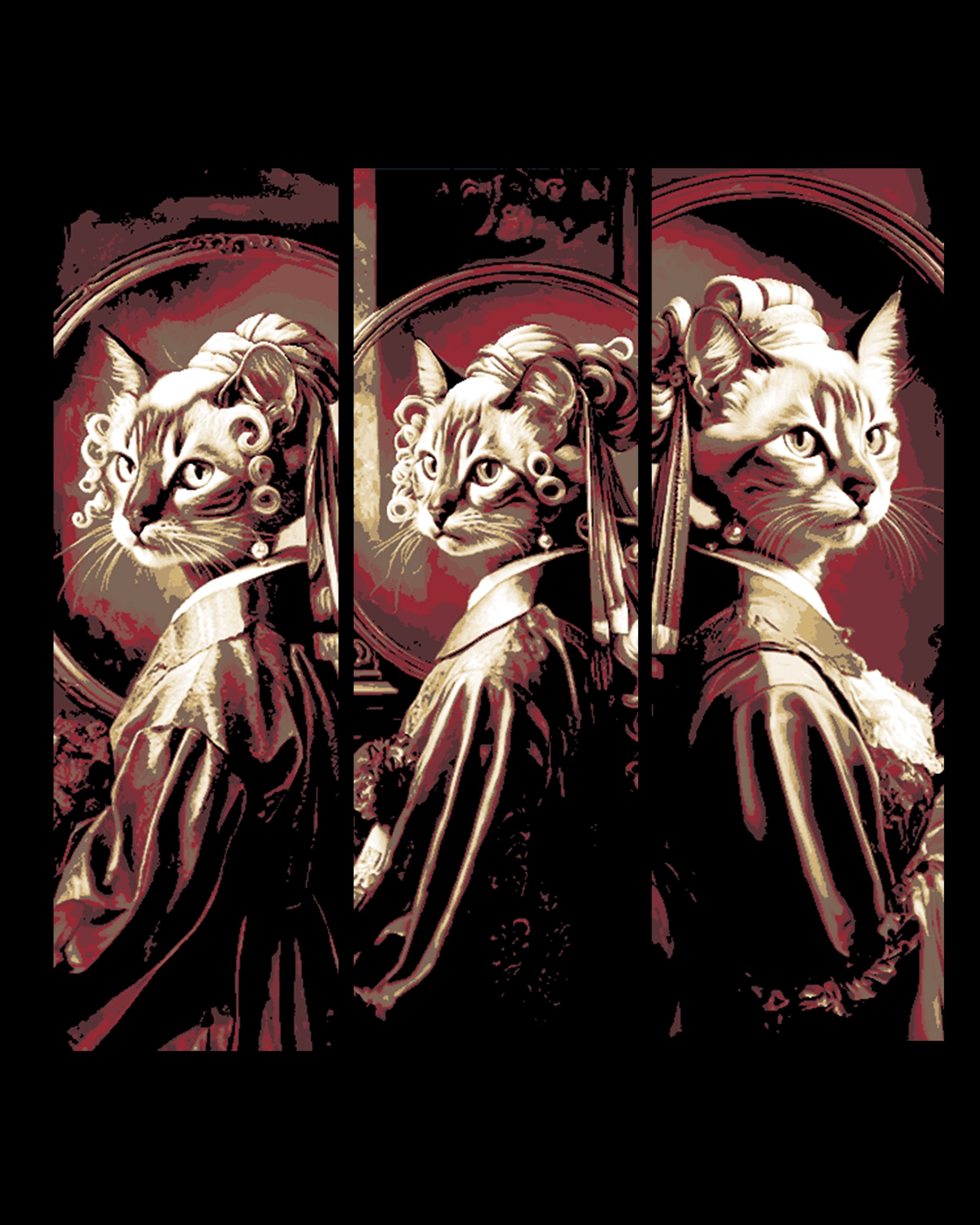 Cats dressed in elegant clothes Victorian style - Set of Bookmarks 3d model