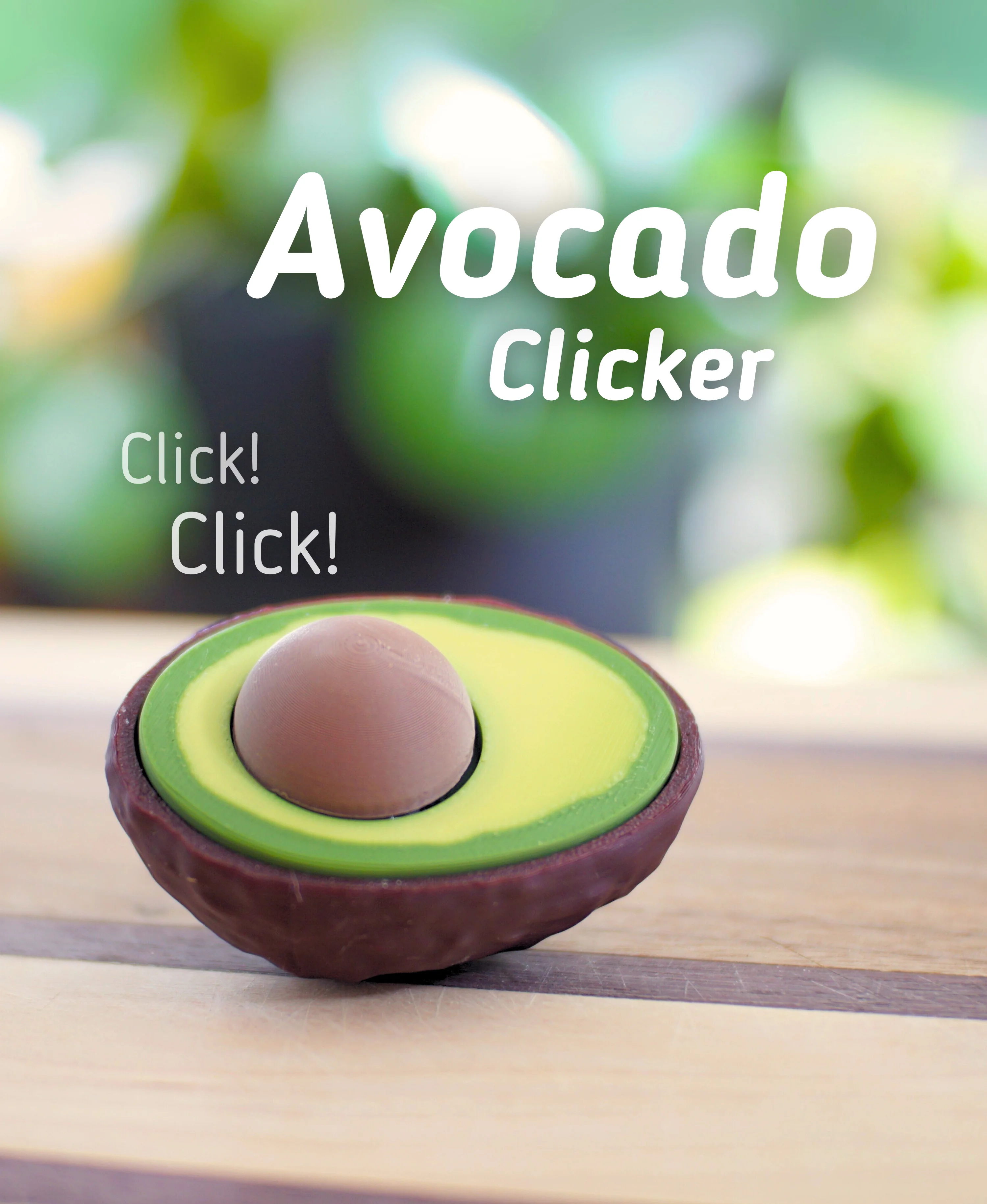 Ludo Avocado Clicker - Avocado Fidget Clicker - 3d Printed Ludo Fidget toy 3d model