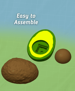 Ludo Avocado Clicker - Avocado Fidget Clicker - 3d Printed Ludo Fidget toy 3d model