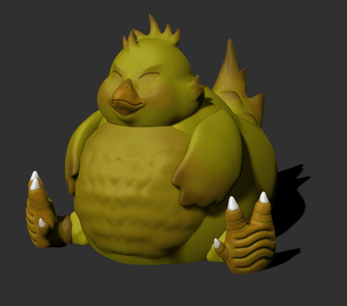 Chubby Chocobo - Print in place! 3d model