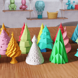 24 Pcs Mini Christmas Tree Ornament Bundle 3d model