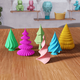 24 Pcs Mini Christmas Tree Ornament Bundle 3d model