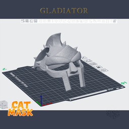 Maximus Gladiator Cat Mask – 3D Printable Pet Helmet STL 3d model