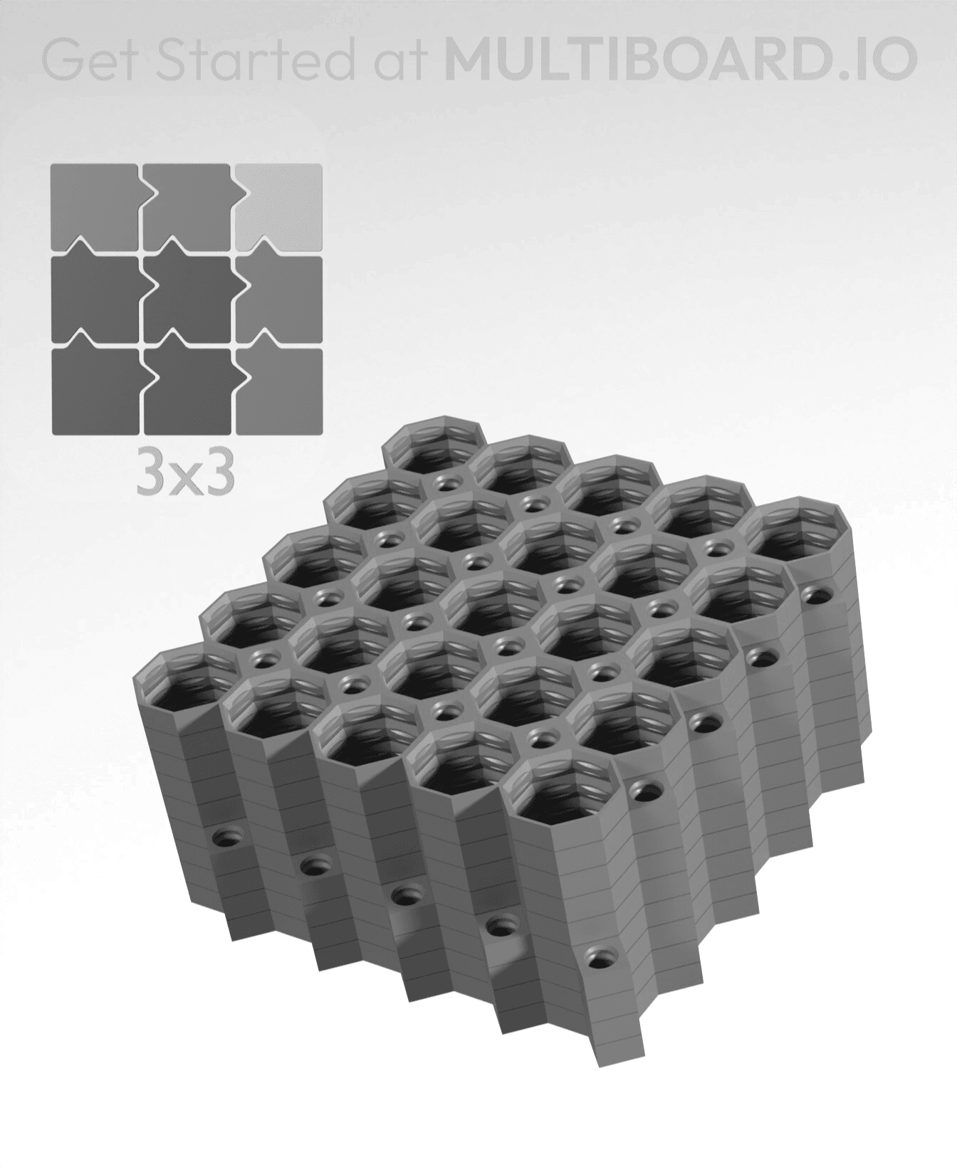 5x5 Legacy Tiles - 3x3 Board - Ironing Stack 3d model