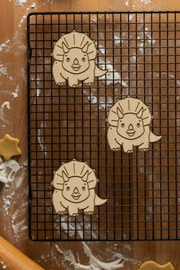 Cute Triceratops Cookie Cutter, Biscuit Cutter 3d model