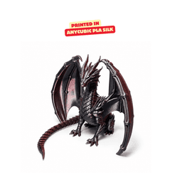 OBSIDIAN FLAME DRAGON / GOTHIC DECOR / SHELF SCULPTURE DECOR / MODERN DRAGON SCULPTURE 3d model