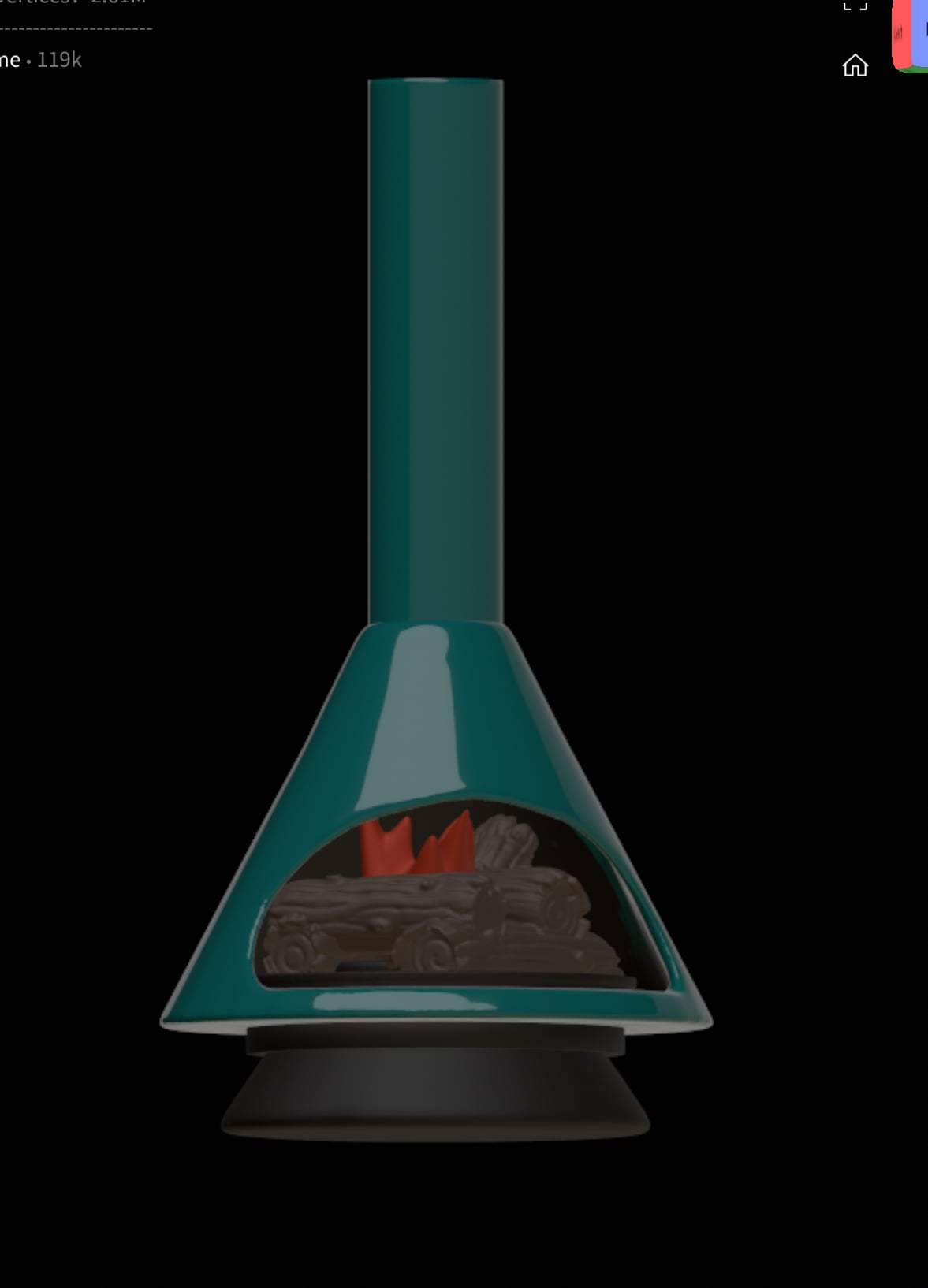 Mini Mid-Century Malm Fireplace Tealight Holder 3d model