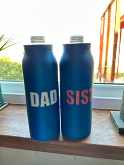 Water Bottle Cover - Print in Place hook and ring, never mix up water bottles again! 3d model