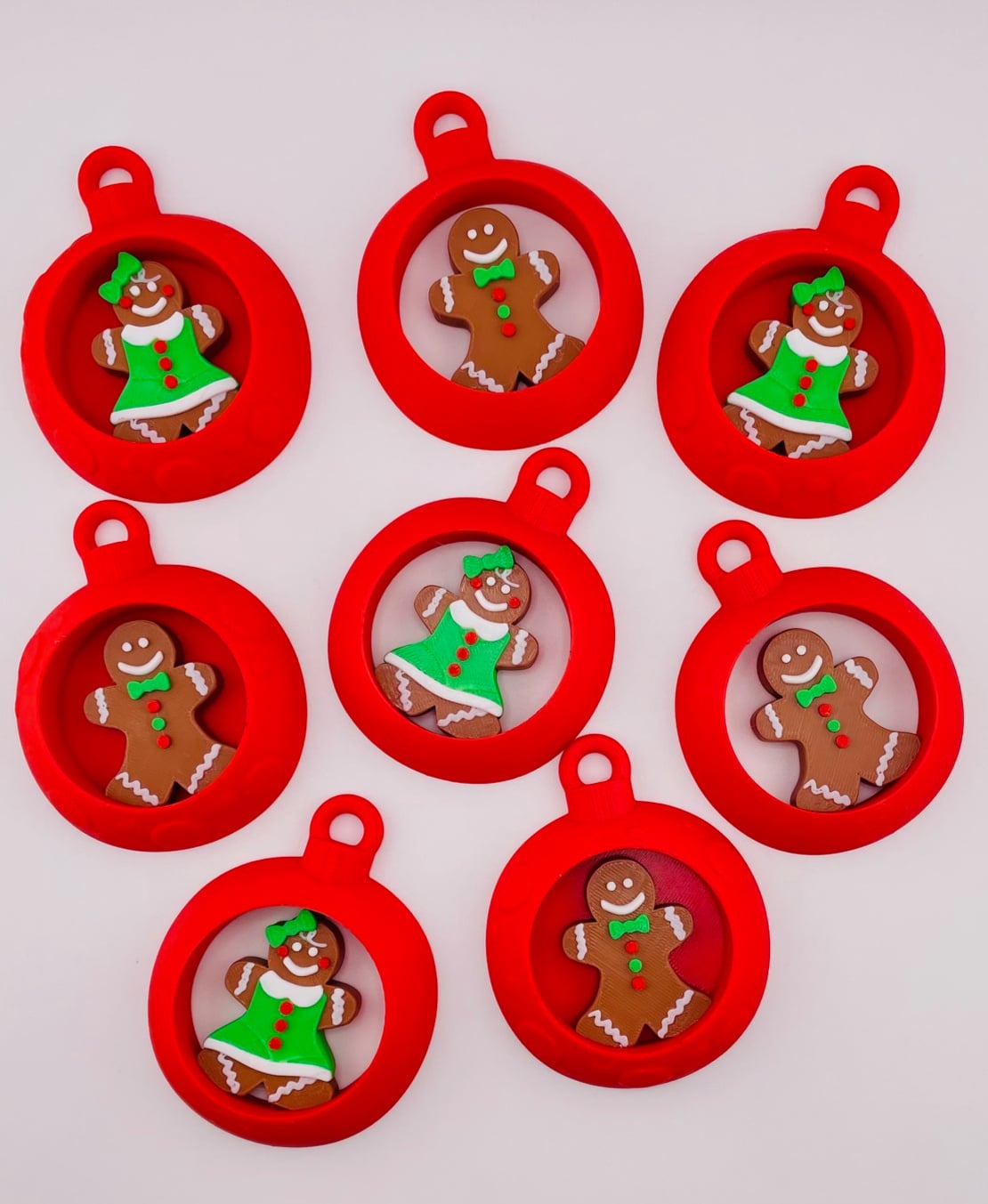 Gingerbread People Ornament Set 3d model