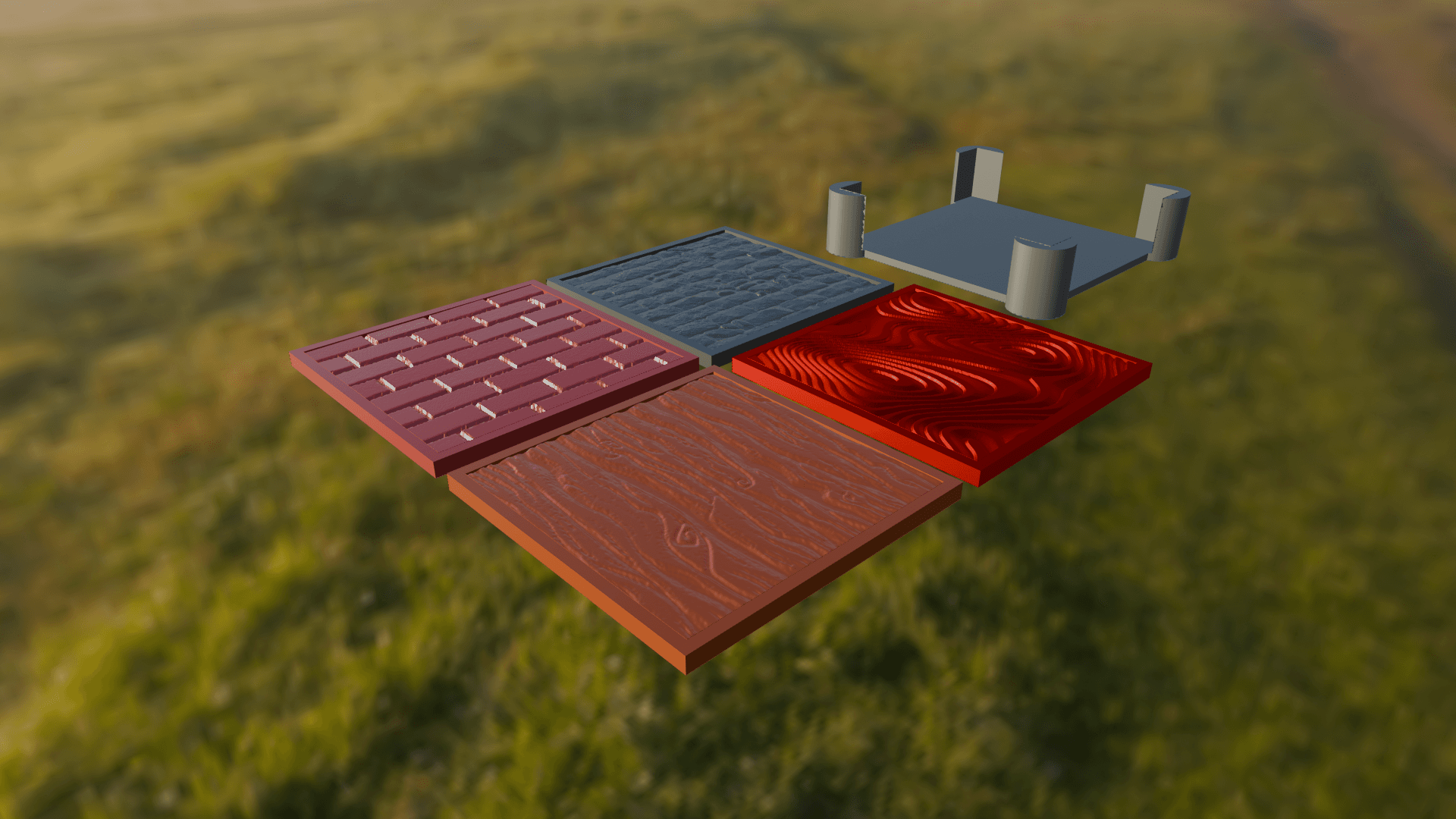 Textured Drink Coasters – Set of 4 3d model