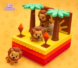 Rolling Lion Parade Vehicle 3D Print 3d model