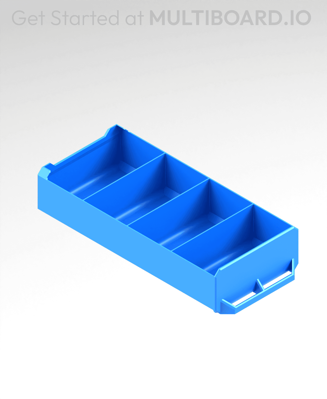 2x1x4 LU - Row Divided - MultiBin Simple Drawer 3d model
