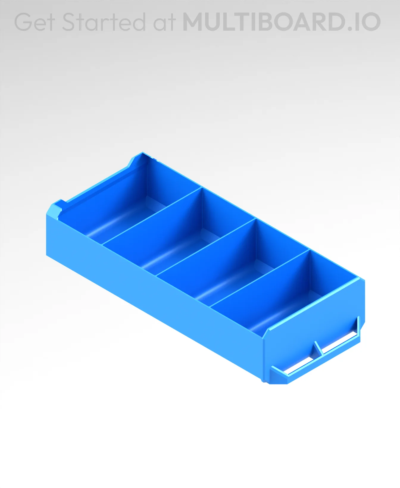 2x1x4 LU - Row Divided - MultiBin Simple Drawer 3d model