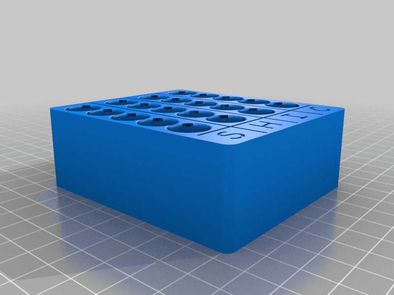 510 Vape Cartridge Stand - Parametric w/ Labels 3d model