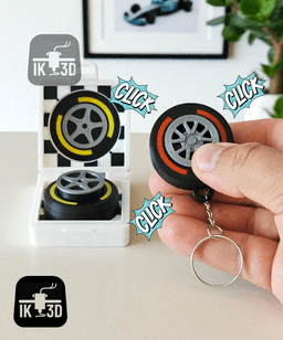 F1 Tire Clicker Toy / Keychain 3d model