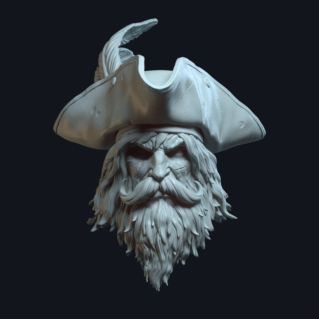 Seawolf v1 Action Figure Head 3d model