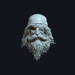 Seawolf v1 Action Figure Head 3d model