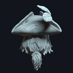 Seawolf v1 Action Figure Head 3d model