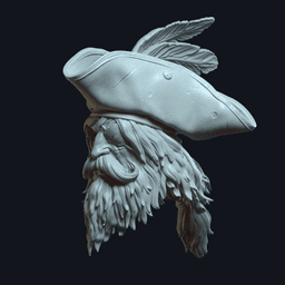 Seawolf v1 Action Figure Head 3d model