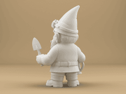 Steampunk Garden Gnome – 3D Printable Figurine with Goggles, Shovel and Watering Can 3d model