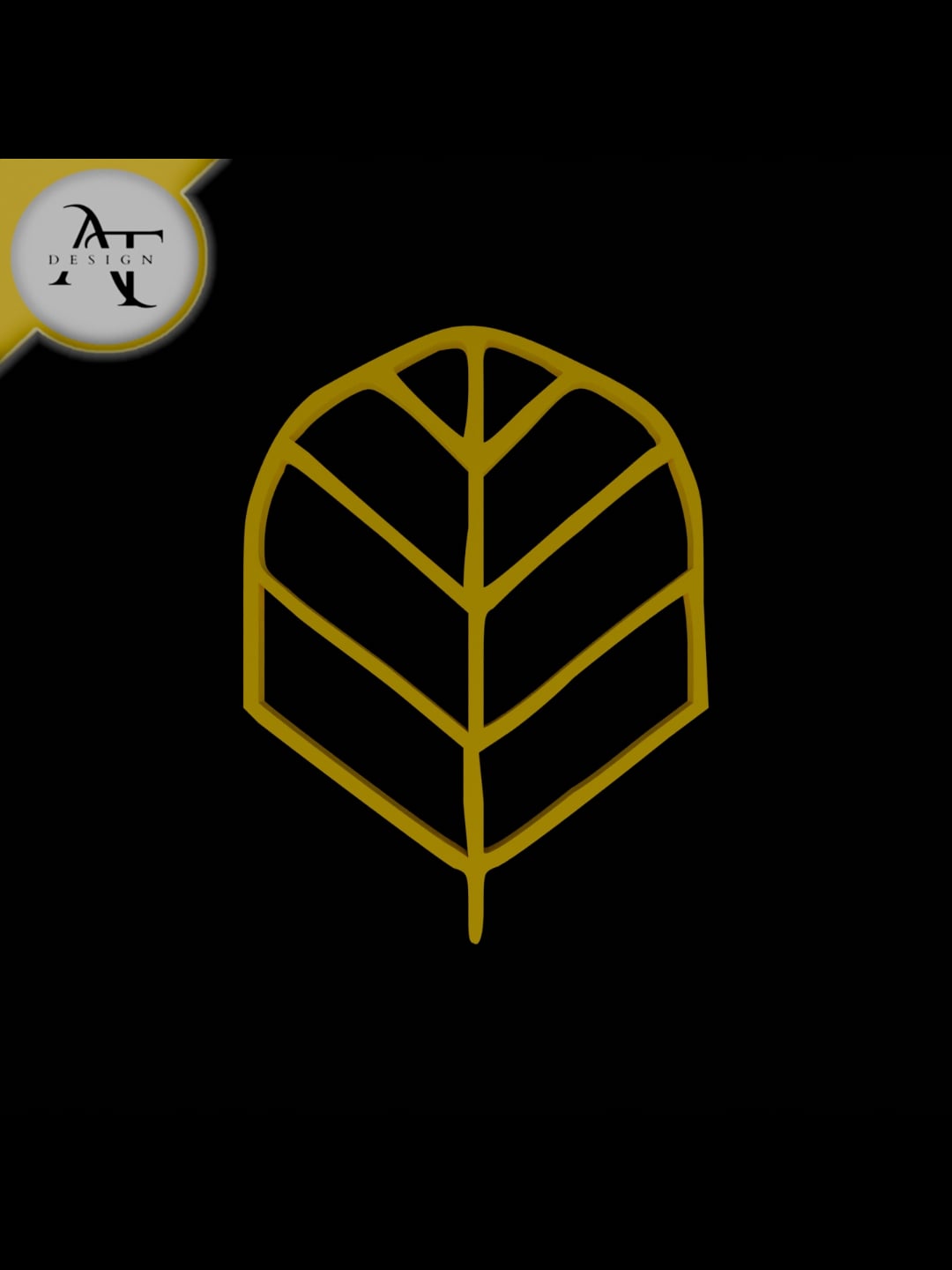 Simple Leaf Symbol - 2D Art 3d model